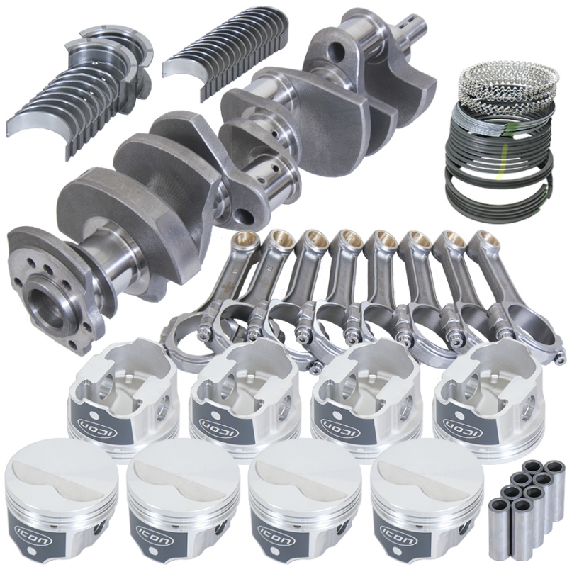 Eagle Chevy 350 3.480in Crank 5.700in I-Beam Rods -3.7cc Flat Top 4.000in Pistons Rotating Assembly Rotating Assemblies Eagle