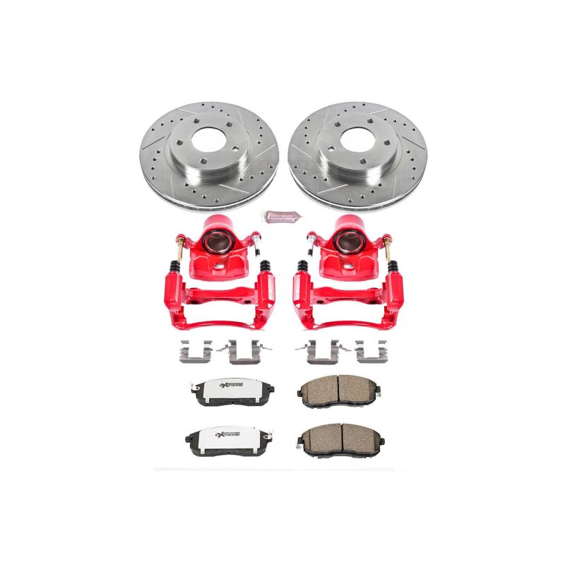 Power Stop 00-01 Nissan Maxima Front Z26 Street Warrior Brake Kit w/Calipers Brake Kits - Performance D&S PowerStop