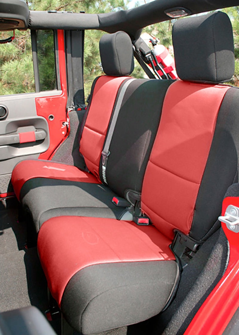 Rugged Ridge Seat Cover Kit Black/Red 07-10 Jeep Wrangler JK 2dr Seat Covers Rugged Ridge