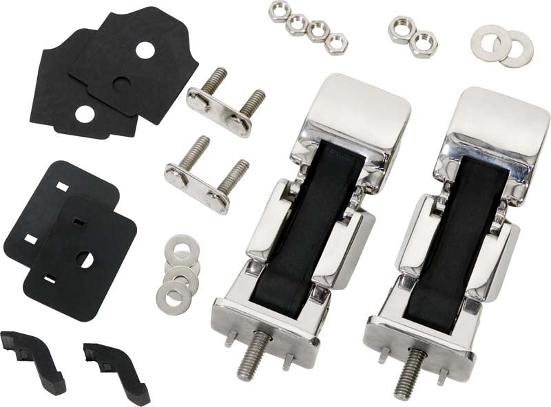 Kentrol 07-18 Jeep Wrangler JK Hood Catch Pair- Polished Silver Hoods Kentrol