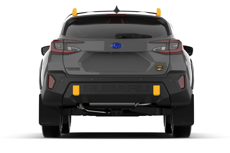 Rally Armor 24-25 Subaru Crosstrek (Wilderness Only) Black UR Mudflap W/Wild-Orange Logo No Drill Re Mud Flaps Rally Armor