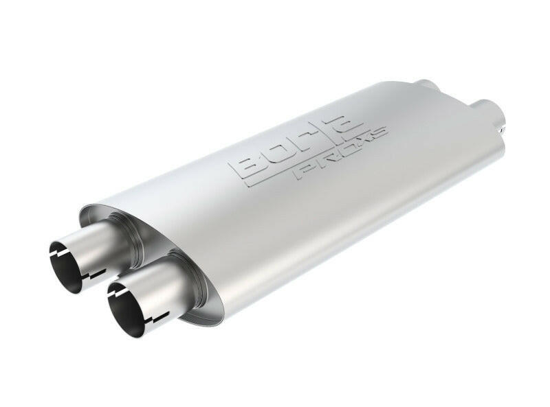 Borla Pro-XS 2.25in Tubing 19in x 4in x 9.5in Oval Notched Dual In / Dual Out Muffler Muffler Borla