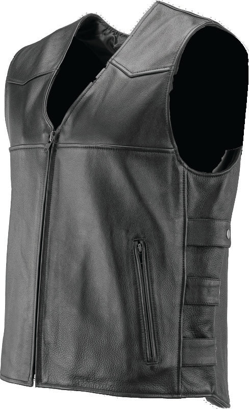 Kuryakyn Leather By River Road Plains Leather Vest Black - Small Vests Kuryakyn
