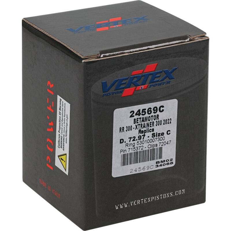 Vertex Piston 22-24 Beta RR 2T 300 300cc Cast Replica Piston Kit Piston Sets - Powersports Vertex Pistons