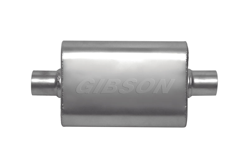 Gibson CFT Superflow Center/Center Oval Muffler - 4x9x13in/2.5in Inlet/2.5in Outlet - Stainless Muffler Gibson