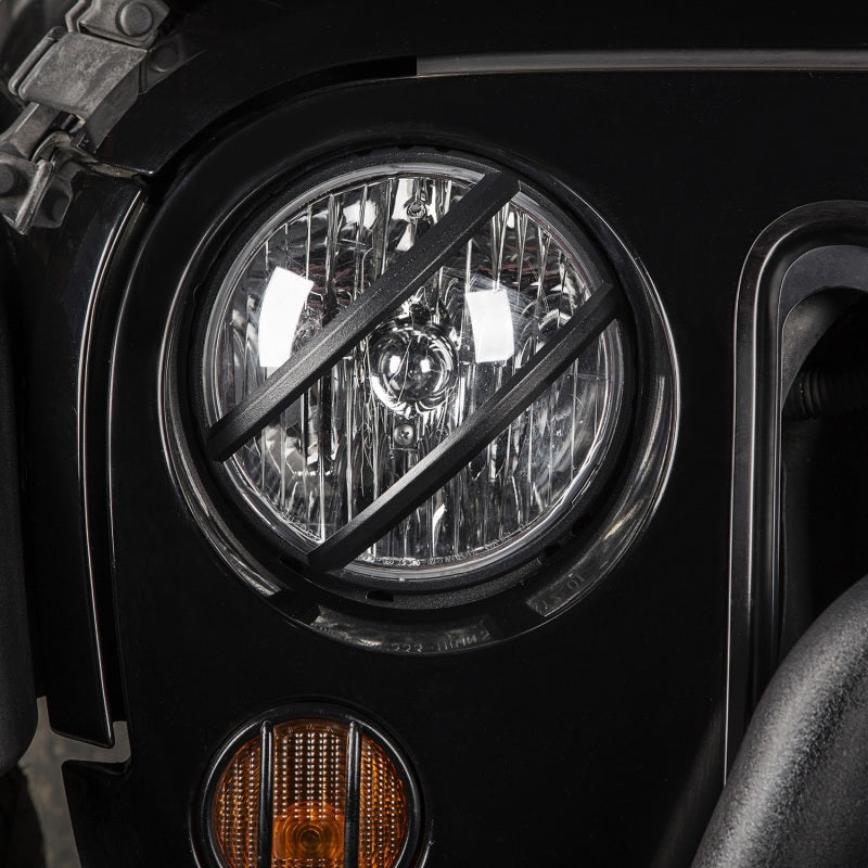 Rugged Ridge 07-18 Jeep Wrangler JK Black Elite Pivotal Headlight Euro Guard Light Covers and Guards Rugged Ridge
