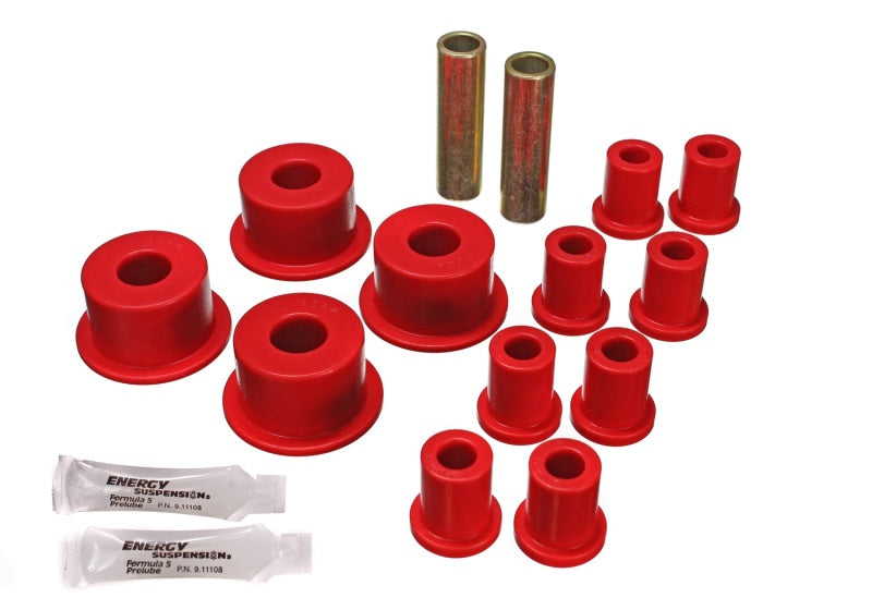 Energy Suspension 65-72 Dodge Charger (w/ 2in Main Eye) Red Rear Leaf Spring Bushing Set Bushing Kits Energy Suspension