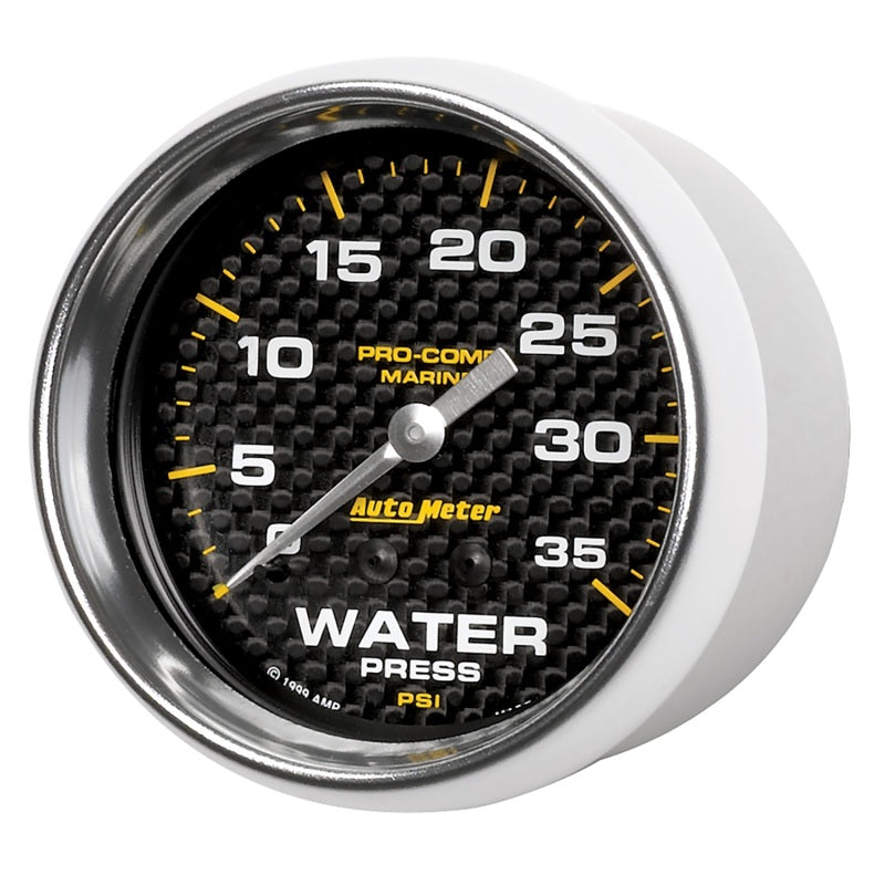 Autometer Marine Carbon Fiber Mechanical 2-5/8in 0-35PSI Water Pressure Gage Gauges AutoMeter