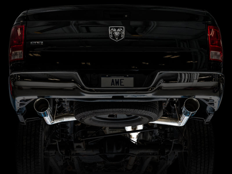 AWE Tuning 09-18 RAM 1500 5.7L (w/o Cutout) 0FG Dual Rear Exit Cat-Back Exhaust - Chrome Silver Tips Catback AWE Tuning