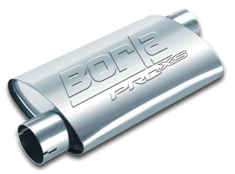 Borla Universal Pro-XS Oval 2in Inlet/Outlet Offset/Offset Notched Muffler Muffler Borla