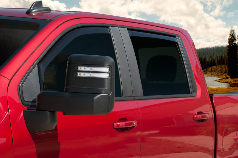 EGR 2019 Chevy 1500 Crew Cab In-Channel Window Visors - Dark Smoke Wind Deflectors EGR