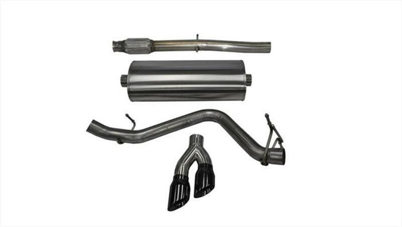 Corsa 14-17 Chevy Silverado 5.3L V8 CC / SB 3in Single Side Exit Touring Cat-Back Exhaust Black Tips Catback CORSA Performance