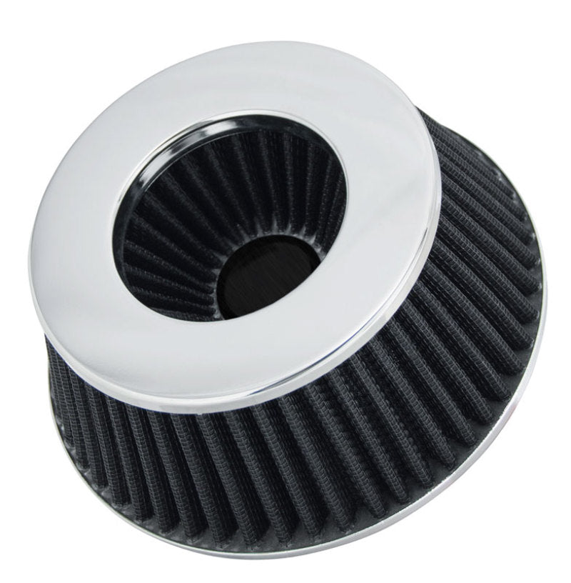 Spectre Adjustable Conical Air Filter 2-1/2in. Tall (Fits 3in. / 3-1/2in. / 4in. Tubes) - Black Air Filters - Universal Fit Spectre