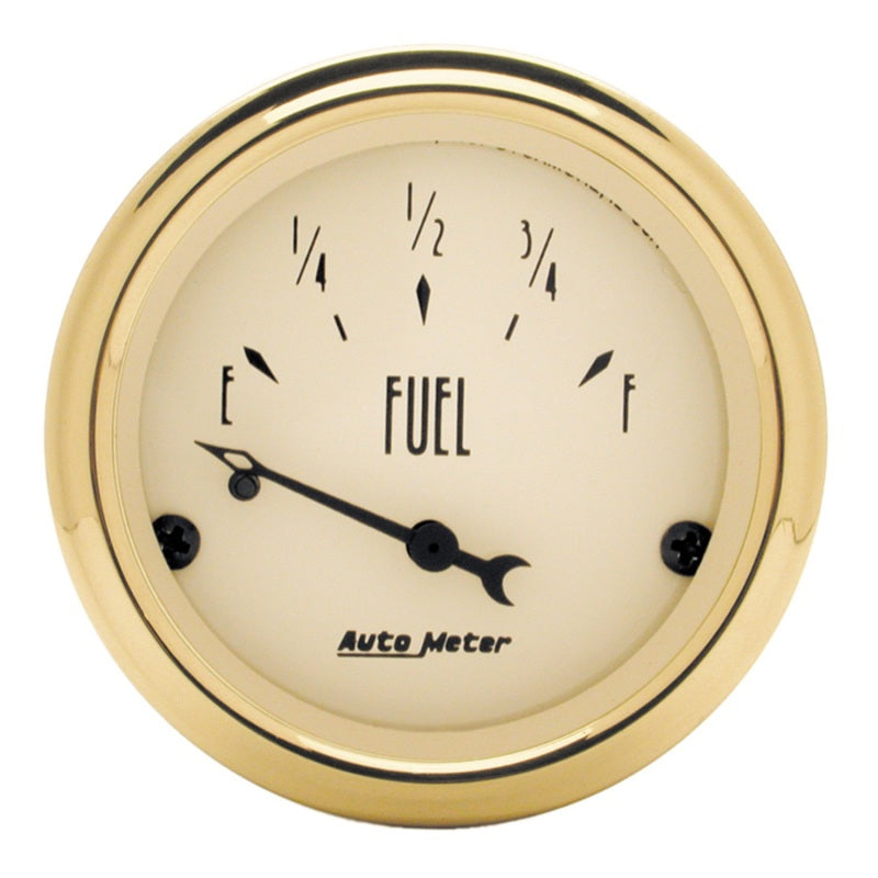 AutoMeter Gauge Fuel Level 2-1/16in. 0 Ohm(e) to 30 Ohm(f) Elec Golden Oldies Gauges AutoMeter
