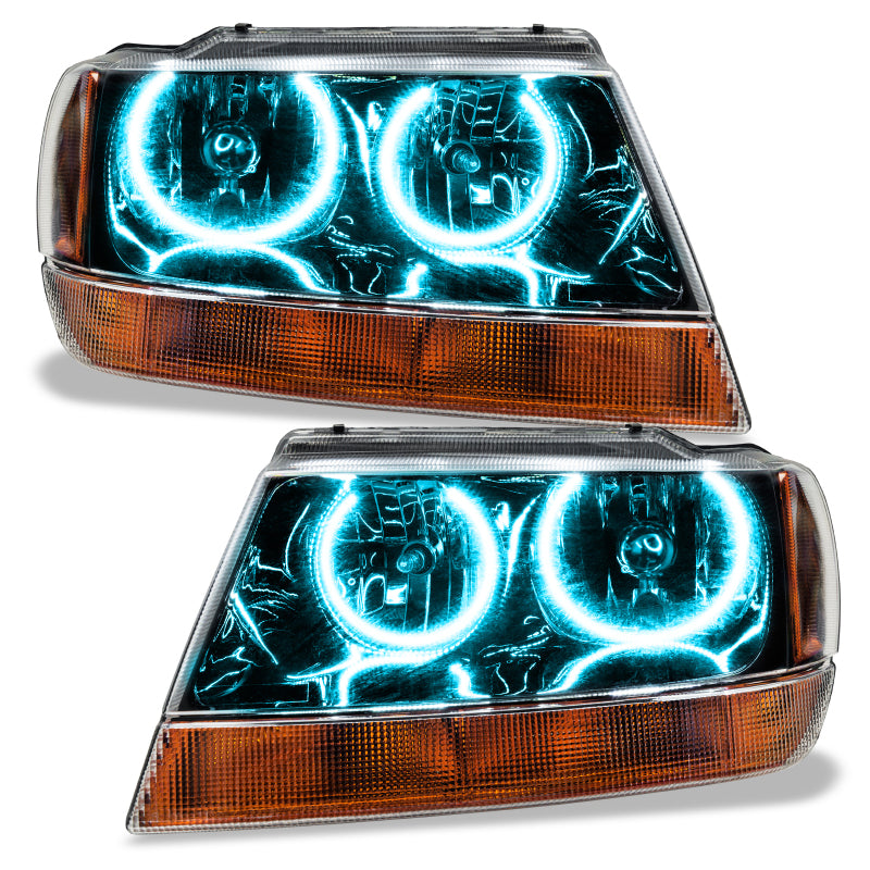 Oracle 99-04 Jeep Grand Cherokee SMD HL - Black - ColorSHIFT w/ BC1 Controller Headlights ORACLE Lighting