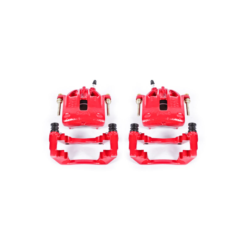 Power Stop 1991 BMW 318i Front Red Calipers w/Brackets - Pair Brake Calipers - Perf PowerStop