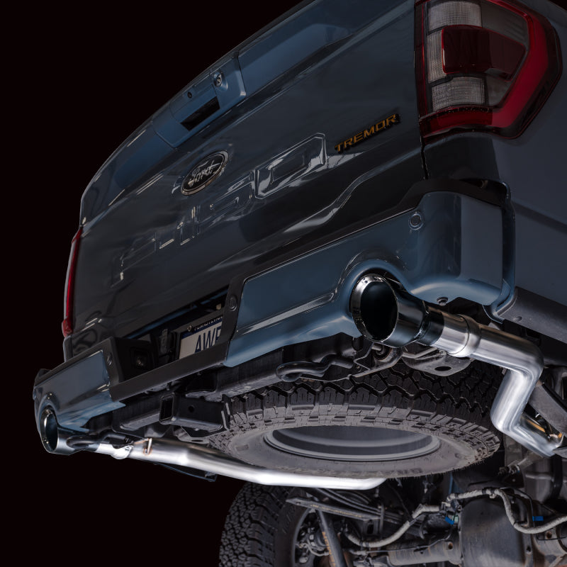 AWE Tuning 2021+ Ford F-150 Tremor (w/ Bumper Cutouts) 0FG Resonated Cat-Back - Diamond Black Tips Catback AWE Tuning