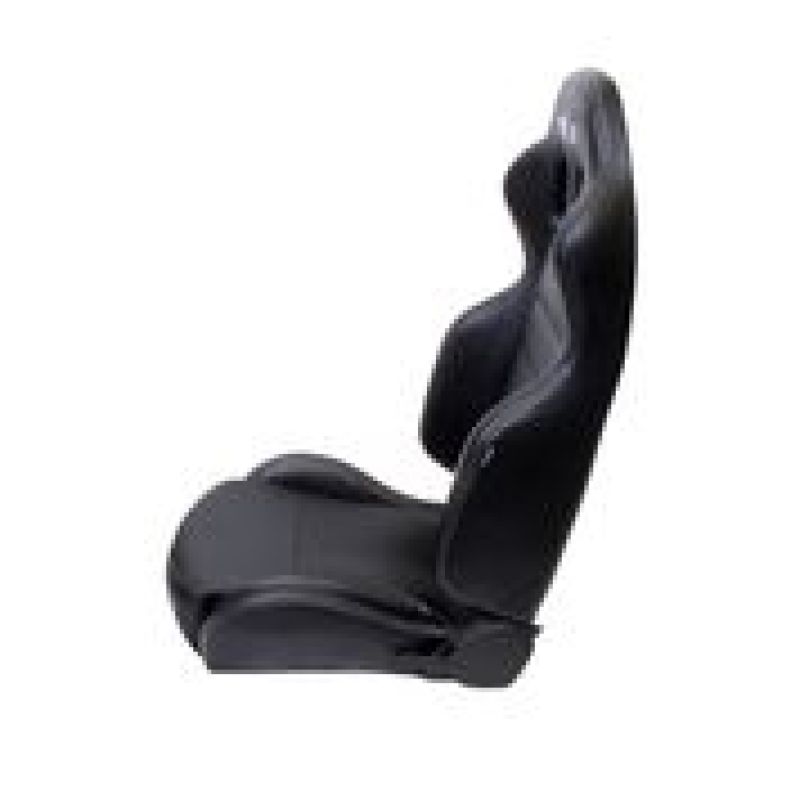 NRG Reclinable Sport Seats (Pair) PVC Leather w/NRG Logo - Black w/White Stitching Reclineable Seats NRG