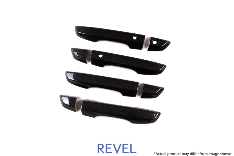 Revel GT Dry Carbon Door Outer Handle Cover (FL/FR/RL/RR) 16-18 Honda Civic - 8 Pieces Carbon Accessories Revel