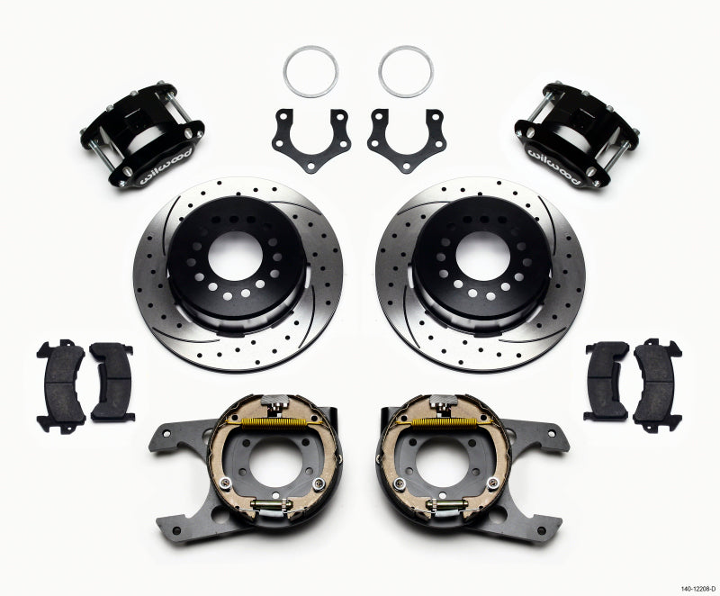Wilwood D154 P/S Park Brake Kit Drilled Mopar/Dana 2.50in Off w/Snap Ring Bearing Big Brake Kits Wilwood