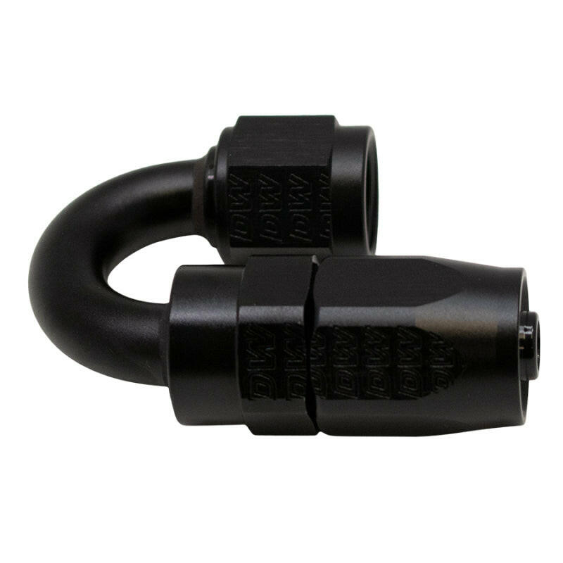 DeatschWerks 6AN Female Swivel 180-Degree Hose End CPE - Anodized Matte Black Fittings DeatschWerks