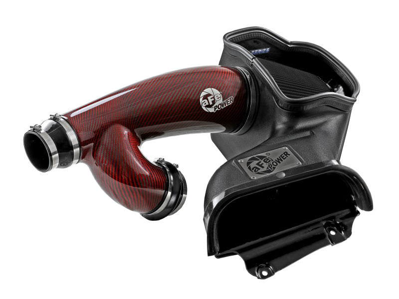 aFe 17-24 Ford F-150 Track Series Red Kevlar Carbon Fiber C/A Intake System w/Black Pro 5R Filter Cold Air Intakes aFe