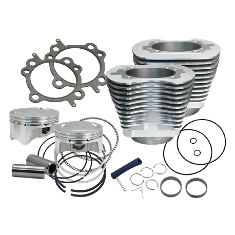 S&S Cycle 07-17 BT 107in Bolt-In Big Bore Kit - Silver Piston Sets - Powersports S&S Cycle