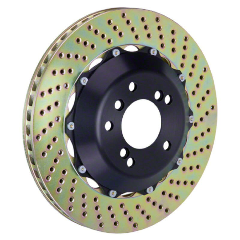 Brembo 03-12 DB9/06-11 V8 Vantage Rear 2-Piece Discs 328x28 2pc Rotor Drilled Brake Rotors - Slot & Drilled Brembo