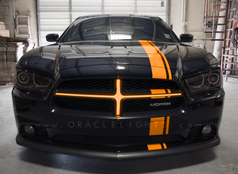 Oracle 11-14 Dodge Charger Illuminated Grille Crosshairs - Amber Light Strip LED ORACLE Lighting