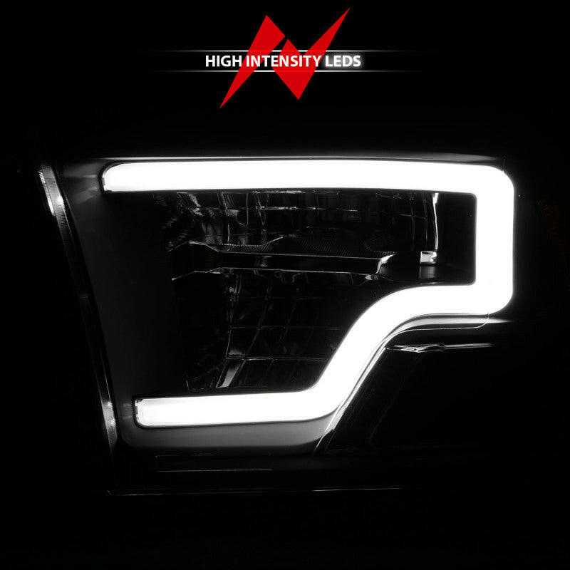 ANZO 2009-2020 Dodge Ram 1500 Full LED Square Projector Headlights w/ Chrome Housing Black Amber Headlights ANZO