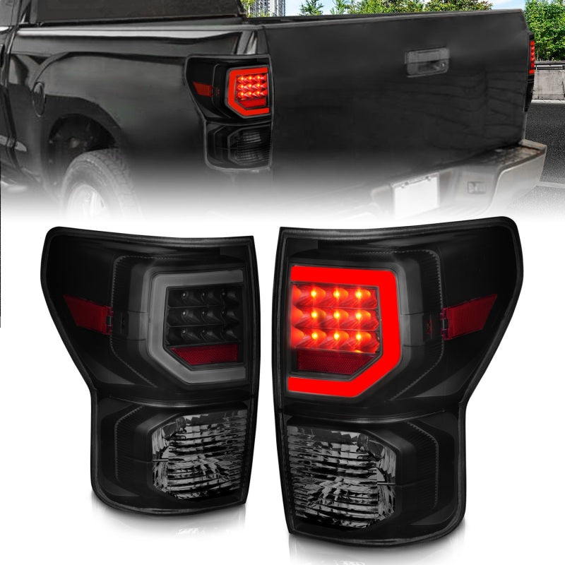 ANZO 07-11 Toyota Tundra Full LED Taillights Black Housing Smoke Lens G2 (w/C light Bars) Tail Lights ANZO