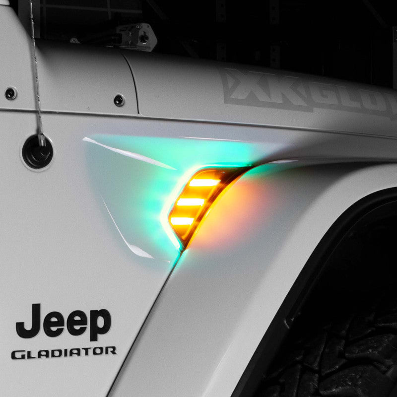XK Glow XKchrome JEEP Air Vent Light Light RGB + Amber Turn Signal & Running Light Accessories and Wiring XKGLOW