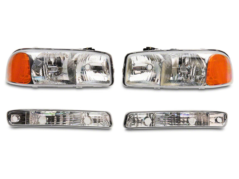 Raxiom 99-06 GMC Sierra 1500 Axial Series OEM Crystal Rep Headlights- Chrome Housing (Clear Lens) Headlights Raxiom