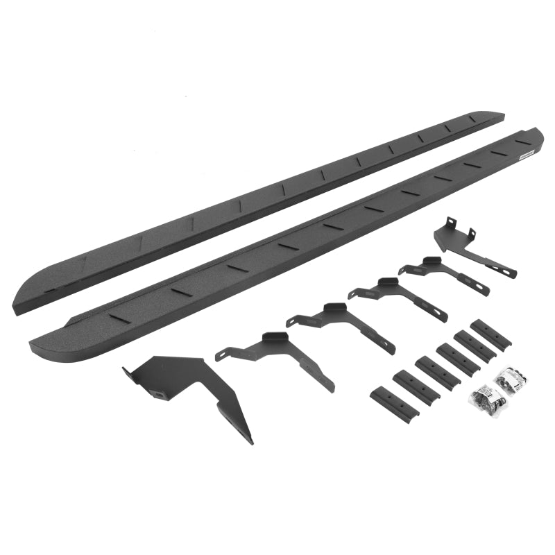 Go Rhino 19-22 Ford Ranger Crew Cab 4DR RB10 Slim Running Boards Kit (w/Brackets) - Bedliner Coating Running Boards Go Rhino