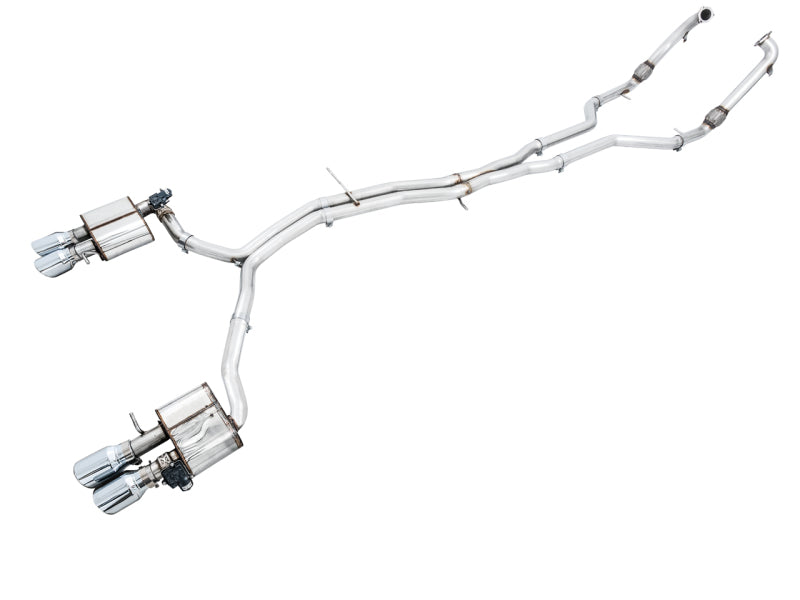 AWE Tuning Audi B9 S4 SwitchPath Exhaust - Non-Resonated (Silver 102mm Tips) Catback AWE Tuning