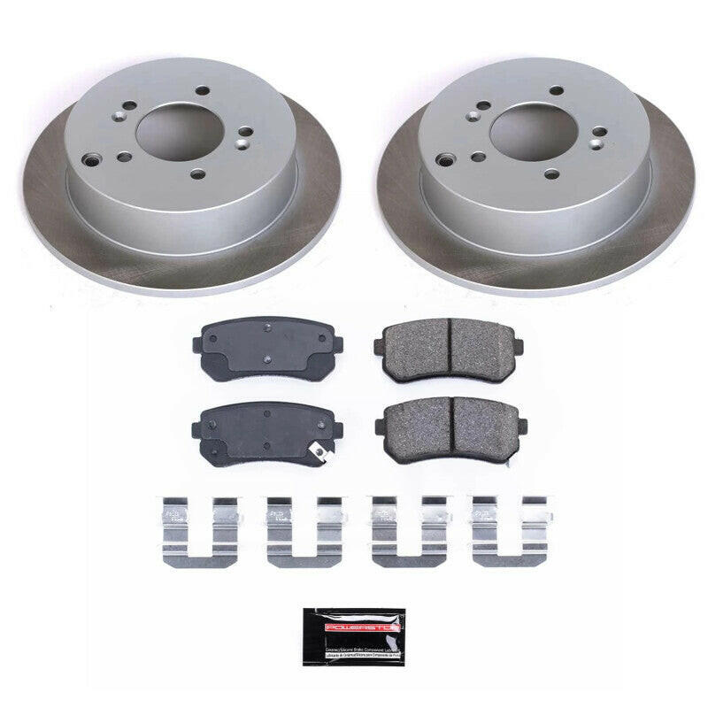 Power Stop 11-16 Kia Sportage Rear Semi-Coated Rotor Kit Brake Kits - Performance Blank PowerStop