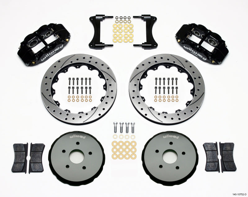 Wilwood Narrow Superlite 6R Front Hat Kit 12.88in Drilled 2008 Toyota Matrix Big Brake Kits Wilwood