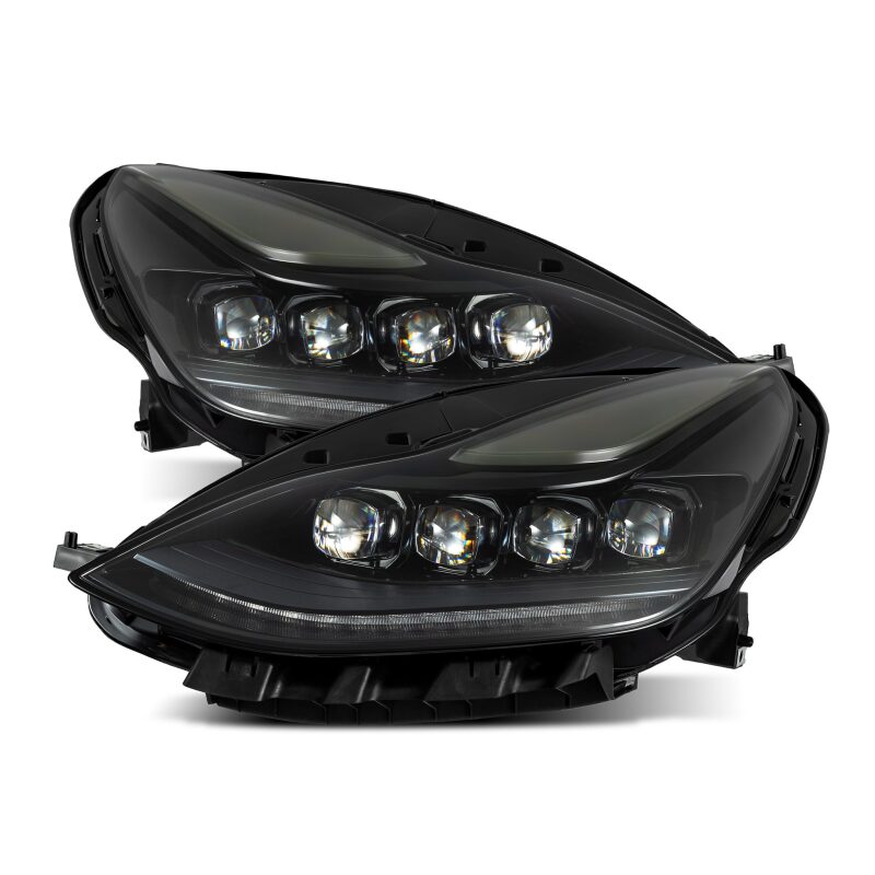 AlphaRex 17-22 Tesla Model 3/20-23 Model Y NOVA LED Proj Headlights Alpha-Blk w/Actv Lgt & Seq.Sig Headlights AlphaRex