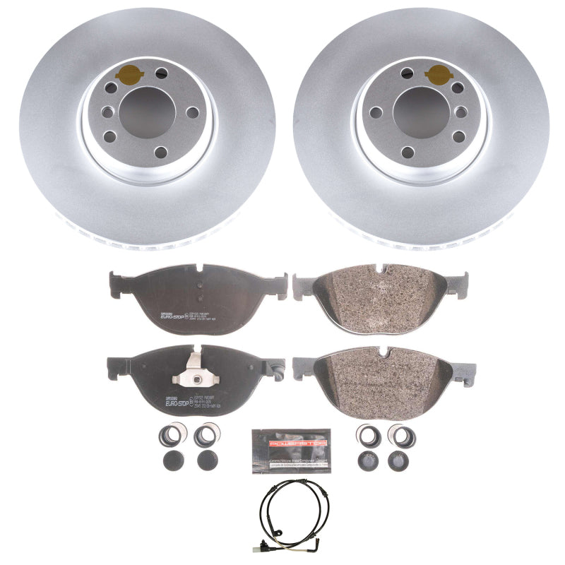 Power Stop 10-17 BMW 535i GT Front Euro-Stop Brake Kit Brake Kits - OE PowerStop