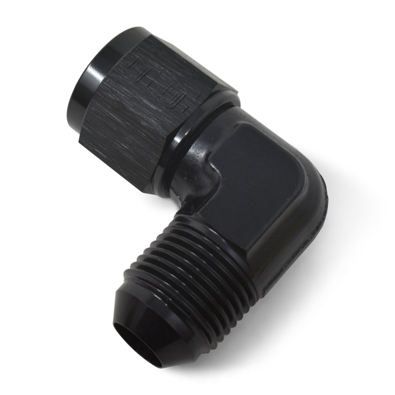 Russell Performance -6 AN 90 Degree Male AN to Female AN Fitting (Black) Fittings Russell