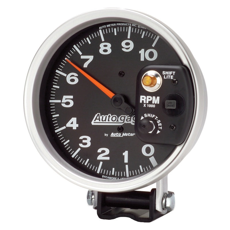 Autometer AutoGage 5in / 10k RPM / Pedestal Mount Black Tachometer w/ Shift Light Gauges AutoMeter