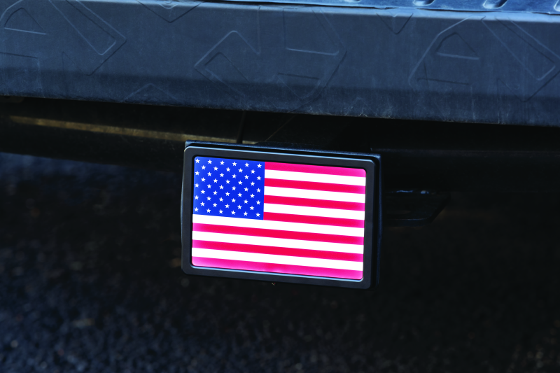 Kuryakyn Freedom Flag LED Hitch Cover Black Brackets Kuryakyn