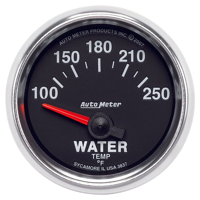 Autometer GS 52mm 100-250 Deg F Short Sweep Electronic Water Temperature Gauge Gauges AutoMeter