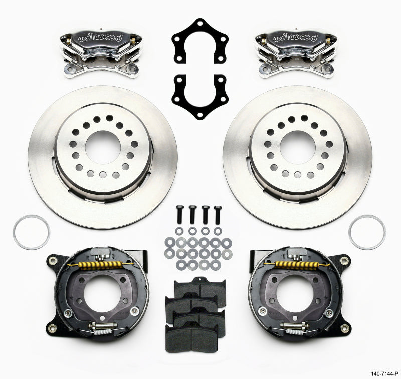 Wilwood Forged Dynalite P/S Park Brake Kit Polished Mopar/Dana 2.36in Off w/Snap Ring Bearing Big Brake Kits Wilwood