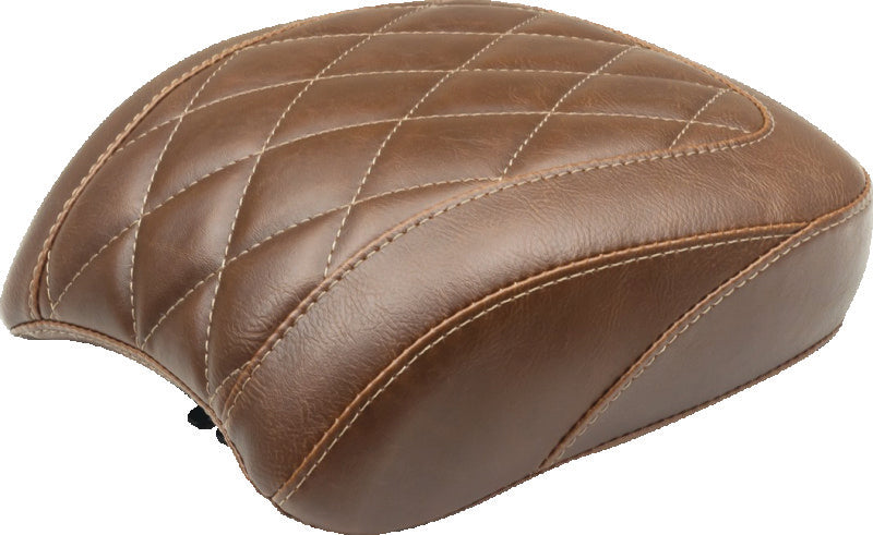 Mustang 18-21 Harley Low Rider, Sport Glide Wide Tripper Passenger Seat Diamond Stitch - Brown Passenger Motorcycle Seats Mustang Motorcycle