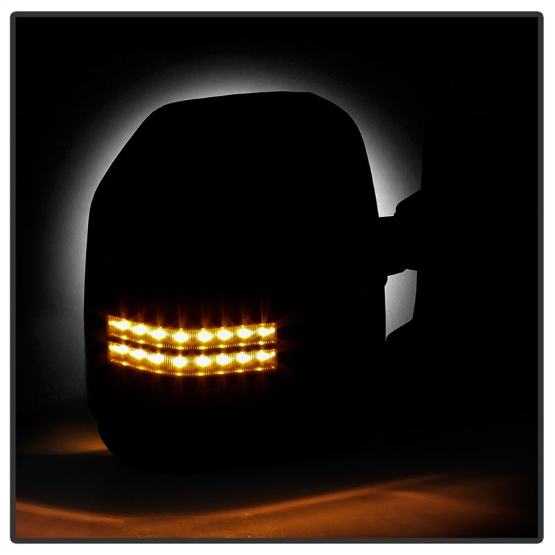 xTune 99-07 Ford SuperDuty Heated LED Telescoping Pwr Mirrors-Smk (Pair) (MIR-FDSD99S-G4-PW-RSM-SET) Side Mirrors SPYDER