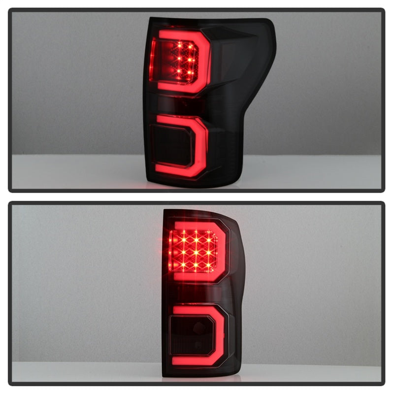 Spyder 07-13 Toyota Tundra V2 Light Bar LED Tail Lights - Smoke ALT-YD-TTU07V2-LB-BSM Tail Lights SPYDER