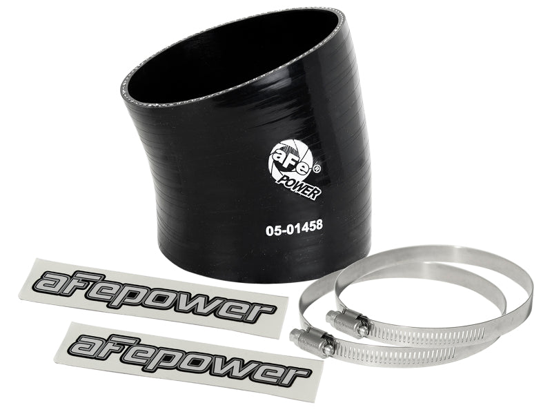 aFe Magnum FORCE Intake Coupling Kit (3-1/2IN ID to 3-1/4 IN ID x 15 Deg.) Elbow Coupler - Black Air Intake Components aFe