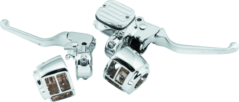 Bikers Choice 96-06 Big Twin 96-03XL With 9/16 Bore Master Cylinder Chrome Handlebar Control Kit Handlebars Bikers Choice