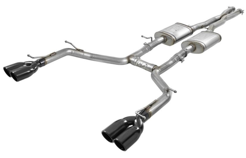 aFe MACH Force-Xp 2-1/2in 304 SS Cat-Back Exhaust 15-21 Dodge Challenger V6-3.6L - Quad Black Tip Catback aFe